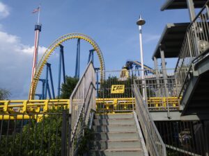 Getting ready to ride Nighthawk!-Carowinds Theme Park