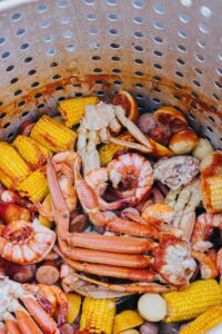 Seafood and the fixins' are a hallmark of any Lowcountry boil!-Best Greenville SC Restaurants