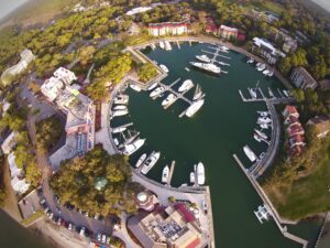 Aerial view of Harbor Town-Hilton Head Travel Guide