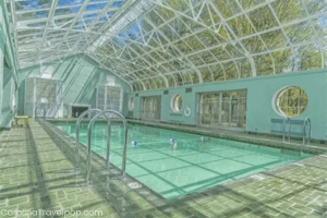 Indoor/Outdoor Pool area at Reynolda House Museum of American Art