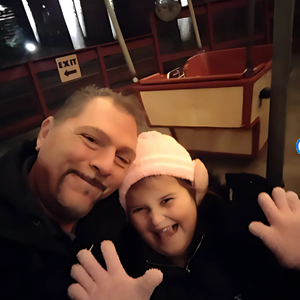 Me and my Grand Daughter playing at Winterfest at Carowinds!
