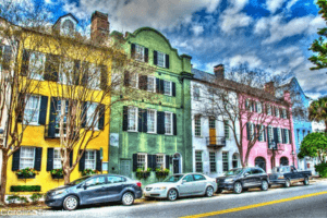 Rainbow Row-Historical sites in Charleston South Carolina