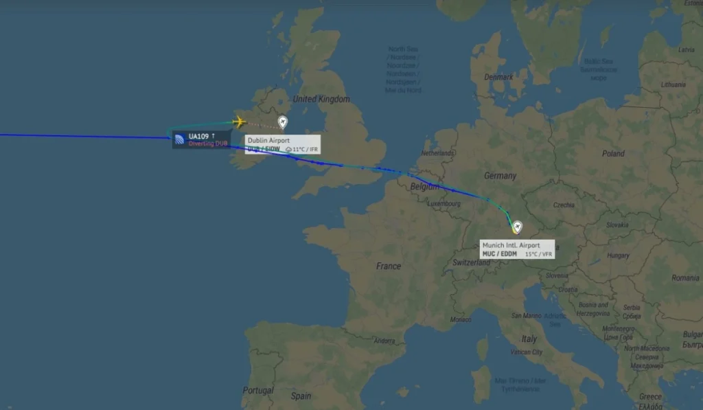 United Flight UA109 Diversion